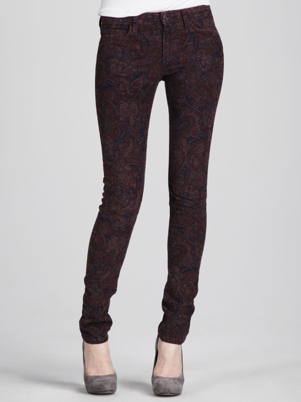 JOE'S WOMEN Sz25 THE SKINNY CORD MIDRISE STRETCH JEANS PORT PAISLEY - size 29